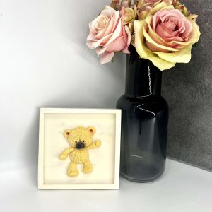 Kader met 3D beertje 12x12 [Pastel karamel]