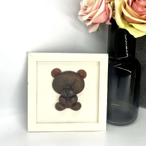 Kader met 3D beertje 15x15 [donker bruin]