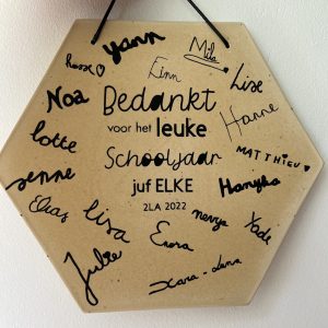 Hexagon klas cadeau voor juf