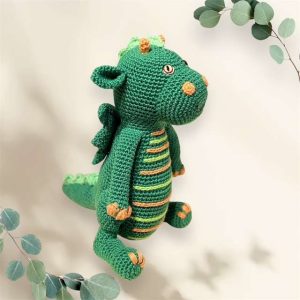 Groen knuffel dino 17 cm